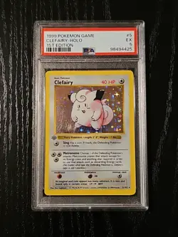 1999 Pokemon 1st Edition Shadowless Clefairy 5/102 Base Set Holo Rare PSA 5 - Image 1
