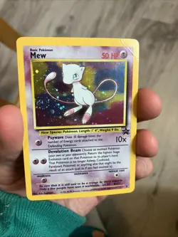 2000 Pokemon Mew Holo WOTC Black Star Promo #9 Pokemon League (MP) SWIRL - Image 1