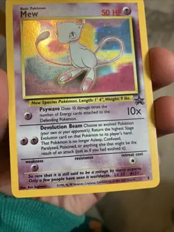 2000 Pokemon Mew Holo WOTC Black Star Promo #9 Pokemon League (MP) SWIRL - Image 4