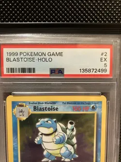 1999 POKEMON BASE SET UNLIMITED #2 BLASTOISE-HOLO PSA 5 - Image 2