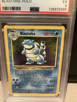1999 POKEMON BASE SET UNLIMITED #2 BLASTOISE-HOLO PSA 5 - Image 3