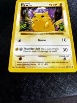 Pikachu 58/102 Yellow Cheeks Base Set Shadowless Vintage Pokemon WoTC 1999 LP - Image 2