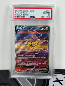RAIKOU V 2023 POKEMON CROWN ZENITH GALARIAN GALLERY RARE GG41 PSA 10 Q5859 - Image 1