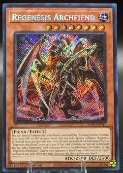 Yugioh! Regenesis Archfiend Secret Rare Near Mint 1st Editon ALIN-EN016 - Image 1