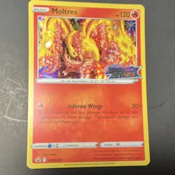 Pokemon TCG Moltres SWSH185 Brilliant Stars Promo Stamped Holo Card - Image 1