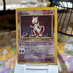 Pokemon Mewtwo Base Set Rare Card 10/102 60 HP Wizards of the Coast 1999 - Image 1