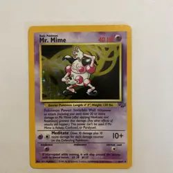 Mr. Mime Jungle 6/64 Holo Unlimited Holo Rare Pokemon Card Vintage NM/LP - Image 1