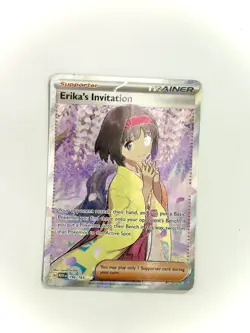 Pokemon Card Erika's Invitation 196/165 Scarlet 151 Rare Full Art Trainer NM - Image 1