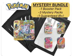 Pokemon Mystery Bundle - 3 Mystery Packs & 1 Booster Pack - IR/SR Card Included - Image 1