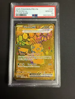 2025 Pokemon Prismatic Evolutions Hyper Rare Pikachu 179/131 PSA 10 - Image 1