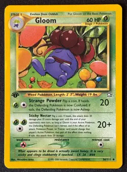 1st Edition Gloom - Neo Genesis - #36/111 - Vintage Pokemon Card 2000 WOTC - Image 1