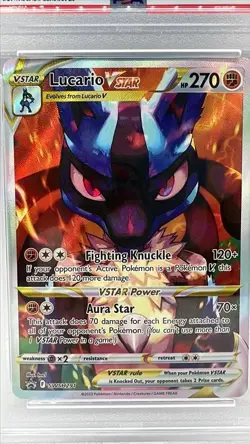 2023 Pokemon SWSH BLACK STAR PROMO #291 FA/LUCARIO VSTAR CROWN ZENITH ETB PSA 10 - Image 3