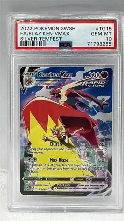 2022 POKEMON SWORD & SHIELD SILVER TEMPEST #TG15 FA/BLAZIKEN VMAX SILVER TEMPEST - Image 1
