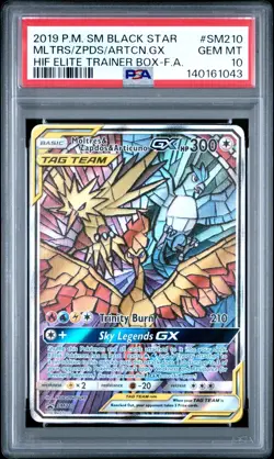 2019 POKEMON BLACK STAR PROMO FULL ART/MOLTRES & ZAPDOS & ARTICUNO GX PSA 10 - Image 1