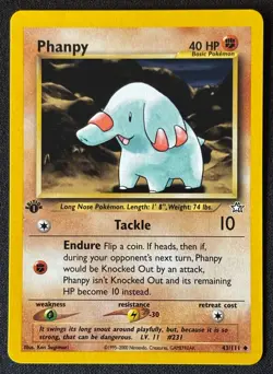 1st Edition Phanpy - Neo Genesis - #43/111 - Vintage Pokemon Card 2000 WOTC - Image 1