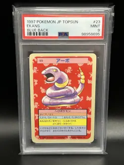 1997 Ekans Pokemon Card Japanese Topsun Blue Back #23 PSA 9 Mint - Image 1