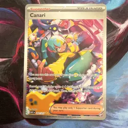 Pokemon Canari Trainer Supporter Secret Rare Full Art Holo ASC Card 291/217 - Image 1