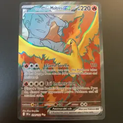Team Rocket's Moltres ex 208/182 Destined Rivals Full Art Pokemon Card NM - Image 1