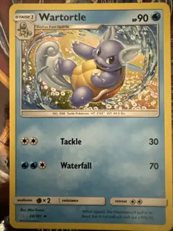 Pokemon 2019 Wartortle Card 24/181 Sm-Team Up Regular NM - Image 1