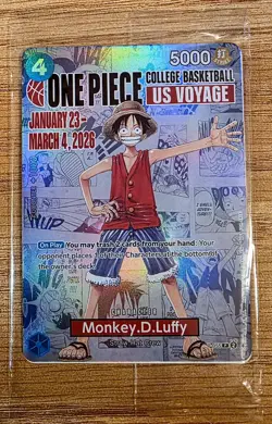 One Piece Monkey.D.Luffy College US Voyage Card P-055 *Original Sealed Pack* - Image 1