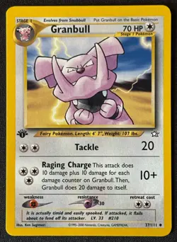 1st Edition Granbull - Neo Genesis - #37/111 - Vintage Pokemon Card 2000 WOTC - Image 1