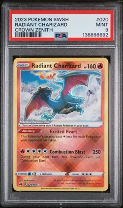 Radiant Charizard 020/159 - Crown Zenith - Graded PSA 9 MINT Pokemon Card - Image 1