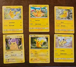 Pokemon TCG Pikachu Mixed Lot of 6 Cards Non Holo - Image 1
