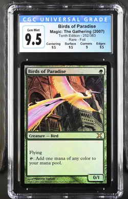 BIRDS OF PARADISE 10th Edition Foil Rare CGC 9.5 MTG [Nostalgium] - Image 1