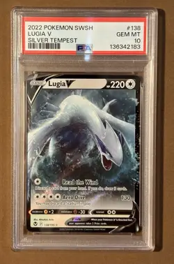 Lugia V PSA 10 (#138) POKEMON SWORD & SHIELD SILVER TEMPEST - Image 1