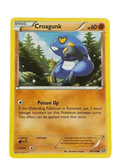 New: 2016 Pokemon TCG Croagunk Steam Siege 58 Regular Common - Image 1