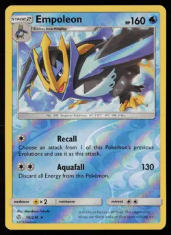 Empoleon 56/236 Reverse Holo Pokemon TCG SM - Cosmic Eclipse LP - Image 1