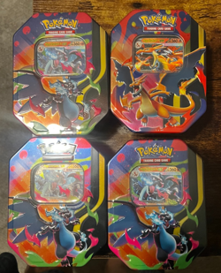 Pokemon TCG Mega Charizard X & Y EX Tins Sealed. 3x EX and 1 Y Tin. Free Ship! - Image 1