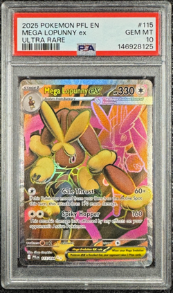 2025 POKEMON PFL EN MEGA LOPUNNY ex ULTRA RARE #115 💎 PSA 10 - Image 1