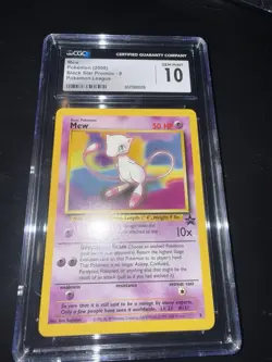 2000 POKEMON BLACK STAR PROMOS POKEMON LEAGUE #8 MEW CGC 10 GEM MINT - Image 1