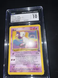 2000 POKEMON BLACK STAR PROMOS POKEMON LEAGUE #8 MEW CGC 10 GEM MINT - Image 5