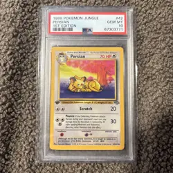 1999 Pokemon Jungle 1st Edition #42/64 Persian PSA 10 GEM MINT - Image 1