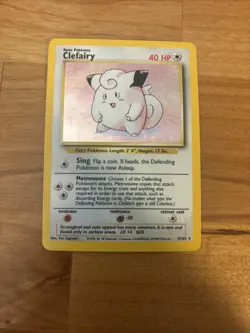 Pokemon TCG Clefairy Base Set Holo Unlimited Rare Card 5/102 NM FREE SHIPPING - Image 1