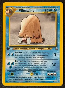 1st Edition Piloswine - Neo Genesis - #44/111 - Vintage Pokemon Card 2000 WOTC - Image 1