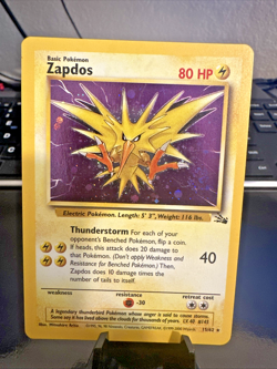 Zapdos 15/62 Fossil Holo - Swirl 🌀- Pokemon Card (LP) - Image 1