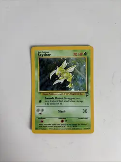 2000 Vintage Pokemon TCG Base Set 2 #17/130 Grass Scyther Holo Rare LP Great! - Image 1