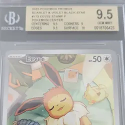 Pokemon Eevee 173 Sv: Scarlet & Violet Promo Cards Promo Holo Beckett 9.5 PC - Image 3