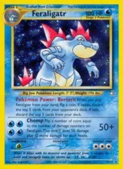 Lightly Played Feraligatr - 4/111 - Holo Rare - Unlimited Edition Pokemon Neo Ge - Image 1