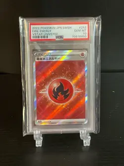PSA 10 Pokemon Fire Energy 252/172 S12a: Vstar Universe Holo (Japanese) - Image 1