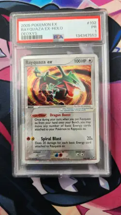 Pokemon TCG Rayquaza EX Deoxys 102/107 Ultra Rare Vintage Holo - Image 1