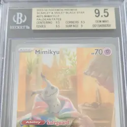 Pokemon Mimikyu Promo 075 Sv: Scarlet & Violet Holo Beckett 9.5 - Image 3