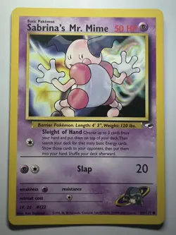 Pokemon TCG Sabrina's Mr.Mime Gym Challenge 94/132 Unlimited Common Card WOTC LP - Image 1