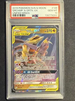 Pokemon TCG Garchomp and Giratina GX 146/236 Unified Minds Tag Team PSA 10 - Image 1