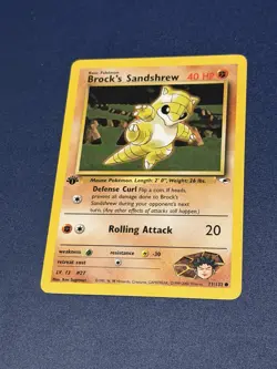 Pokemon Brock's Sandshrew Gym Heroes 1st Edition (71/132) NM - Image 1