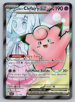 Lillie's Clefairy ex 173/159 Sv09: Journey Together Full Art Holo Pokemon TCG - Image 1