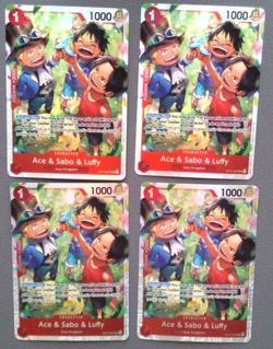 Ace Sabo Luffy SR OP13-007 Playset ×4 One Piece TCG Carrying On His Will English - Image 1